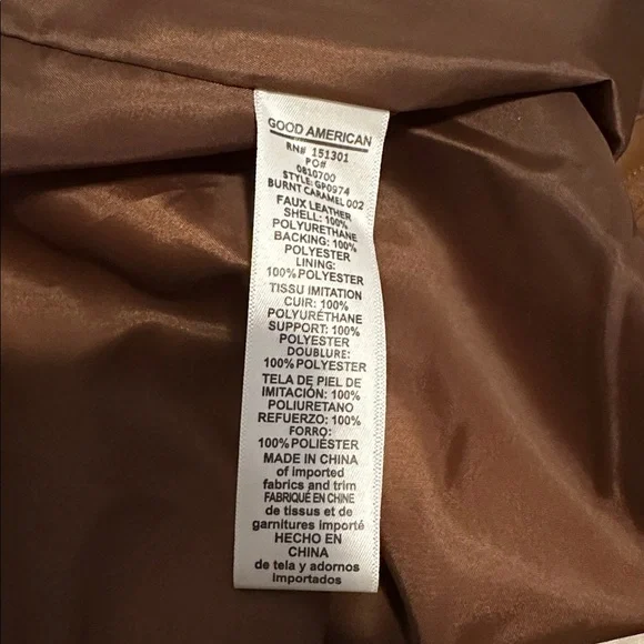 NWOT Good American Better Than Leather Shacket Size 1/2 (S/M) - Picture 9 of 9